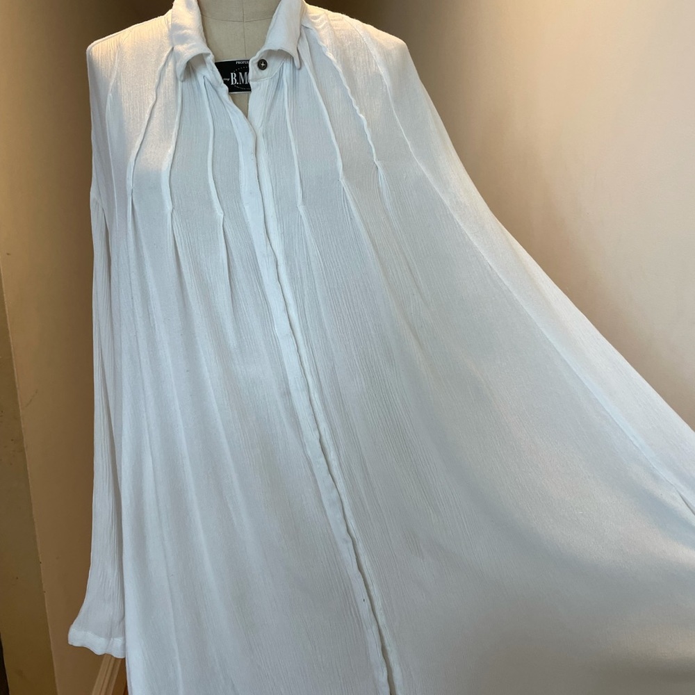 Free People Flowy bell sleeve white top